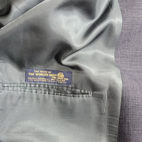 Vintage Tommy Hilfiger Blazer Mens 43R Gray Plaid Wool USA Made Jacket ACTWU - Picture 16 of 16